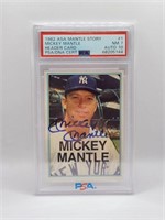 MICKEY MANTLE AUTOGRAPHED PSA 10 AUTO CARD! ONE