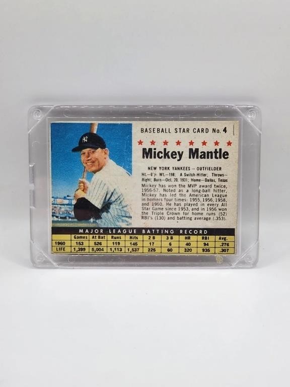 1961 POST MICKEY MANTLE. CLEAN CRISP CARD