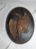 Vintage Cast Iron Eagle Hose No.2 Fire Plaque