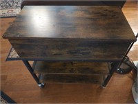 Rolling Side Table with Lift Top - Read