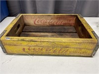 Yellow Wooden Coca Cola Crate