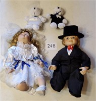 Bride and groom porcelain dolls