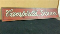 Wood Campbell soup sign