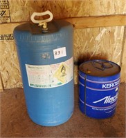 Blue barrel and a Kerosene can