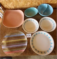 Assorted vintage dishes