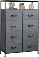 WLIVE Dresser  8 Drawers  Gray Shelves