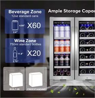 Dual Zone 18-Wine Bottles and 57-Cans Beverage