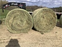 2 - 5'x5' Round Bales of Grass