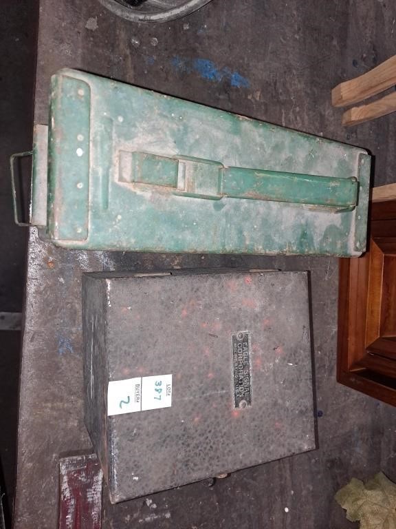 One ammo box, one metal utility box