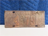 1943 Colorado License Plate