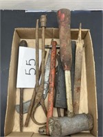 Lot of vintage hand tools; sledge hammer & more