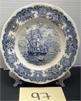 Historical Ports of England Blue 10" Dinner P