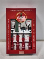 NIB 1997 Coca-Cola 16 Piece Flatware Set