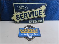 (2) ManCave FORD Service & Dads Garage Signs