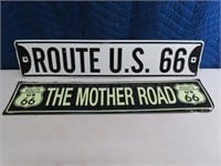 (2) 24"ish ROUTE 66 Tin Metal ManCave Signs