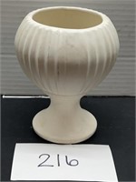Mccoy Floraline Vase Planter 407 White Round