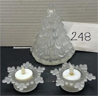 Vintage frosted glass Christmas tree and more