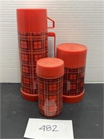 (3) vintage Aladdin thermos containers