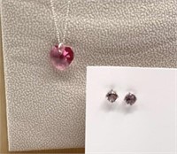 Sterling silver Swarovski elements necklace &