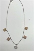 Silver Tri Color Catalina Necklace. 16 inch