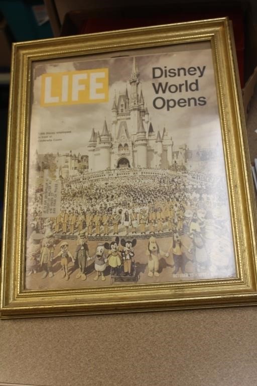 Framed 1971 Life Disney World Opens Magazine
