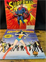 1975 SUPERMAN AND WONDER WOMAN VINYL RECORDS