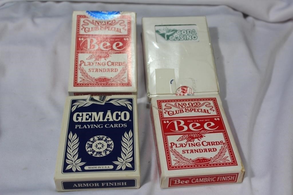 Lot of 4 Decks of Playing Cards