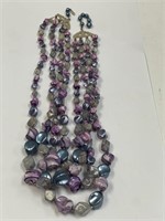 4 STRANDS PURPLE NECKLACE