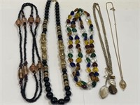LOT OF 5  COSTUME NECKLACES