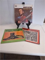 Group of 3 records. Woody Guthrie. The Early