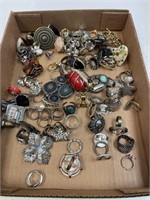 LOT OF MISC. COSTUME RINGS SOME ARE STRETCH