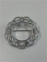 SARAH COVENTRY SILVER TONE WITH RHINESTONES PIN