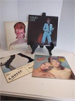 Group of 4 David Bowie records. David Live 2