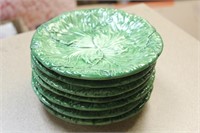 Set of 7 Cabbage Pottery Plates