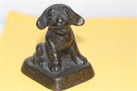 A Solid Bronze Dog Figure