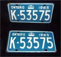 1965 Ontario license plates.