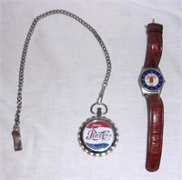 Vintage Pepsi pocket & wrist watches.