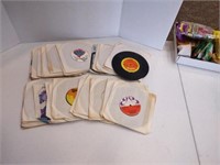 Group of 45 RPM records. 40 total. Assorted