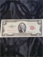 2 Dollar 1953 B Red Print