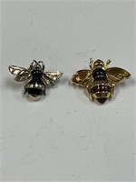 LOT OF 2 BEE PINS - 1 SIGNED CAROLEE