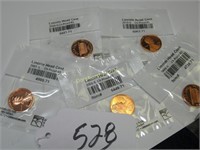 LOT OF 5 LINCOLN 1 CENT COINS CH PROOF 6