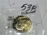1988-S PROOF JFK 50 CENT COIN UNC