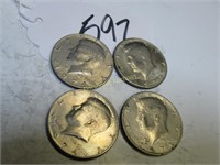 LOT OF 4 KENNEDY 50 CENT COINS - 1973-P,