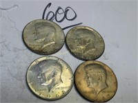 LOT OF 4 KENNEDY 50 CENT COINS - 1965-P,