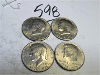LOT OF 4 KENNEDY 50 CENT COINS - 1977-P,