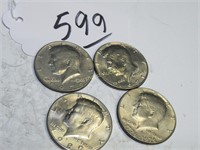 LOT OF 4 KENNEDY 50 CENT COINS - 1976-D,