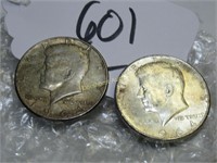 LOT OF 2 KENNEDY SILVER 50 CENT COINS VG
