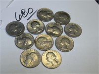 LOT OF 11 COINS WASHINGTON 25 CENT COINS