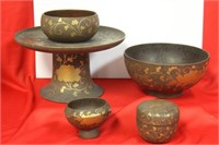 Lot of 5 Vintage Japanese Lacquer