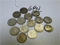 LOT OF 15 ROOSEVELT COINS 1959 1959-D 19